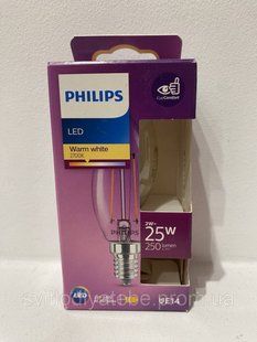 Philips 2w e14 лампа світлодіодна філамент 134426754885 фото