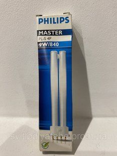 Лампа люмінесцентна КЛЛ PL-S 9/840 4p 2G787 9 Вт Philips Master PL-S 871150026096370 (2G7, 4000K, 153 мм) 2312010094 фото