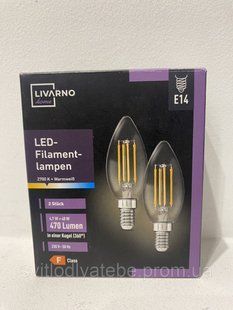 Led livarno filament e14 4.7 w 2er pack 7755665777556 фото