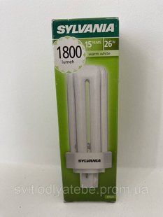 Лампа люминесцентная компактная 124мм, 18w, 1200Лм, 3000K, &Oslash;12мм, GX24d-2 sylvania 4050300333489 фото